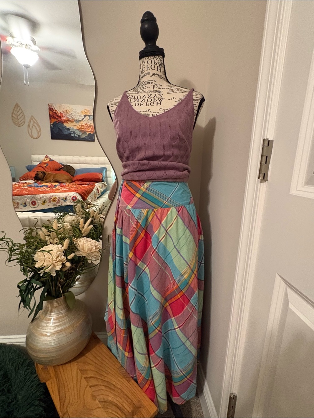 Ralph Lauren Handwoven Madras Cotton Wrap Maxi Skirt Convertible Dress - Picture 11 of 12
